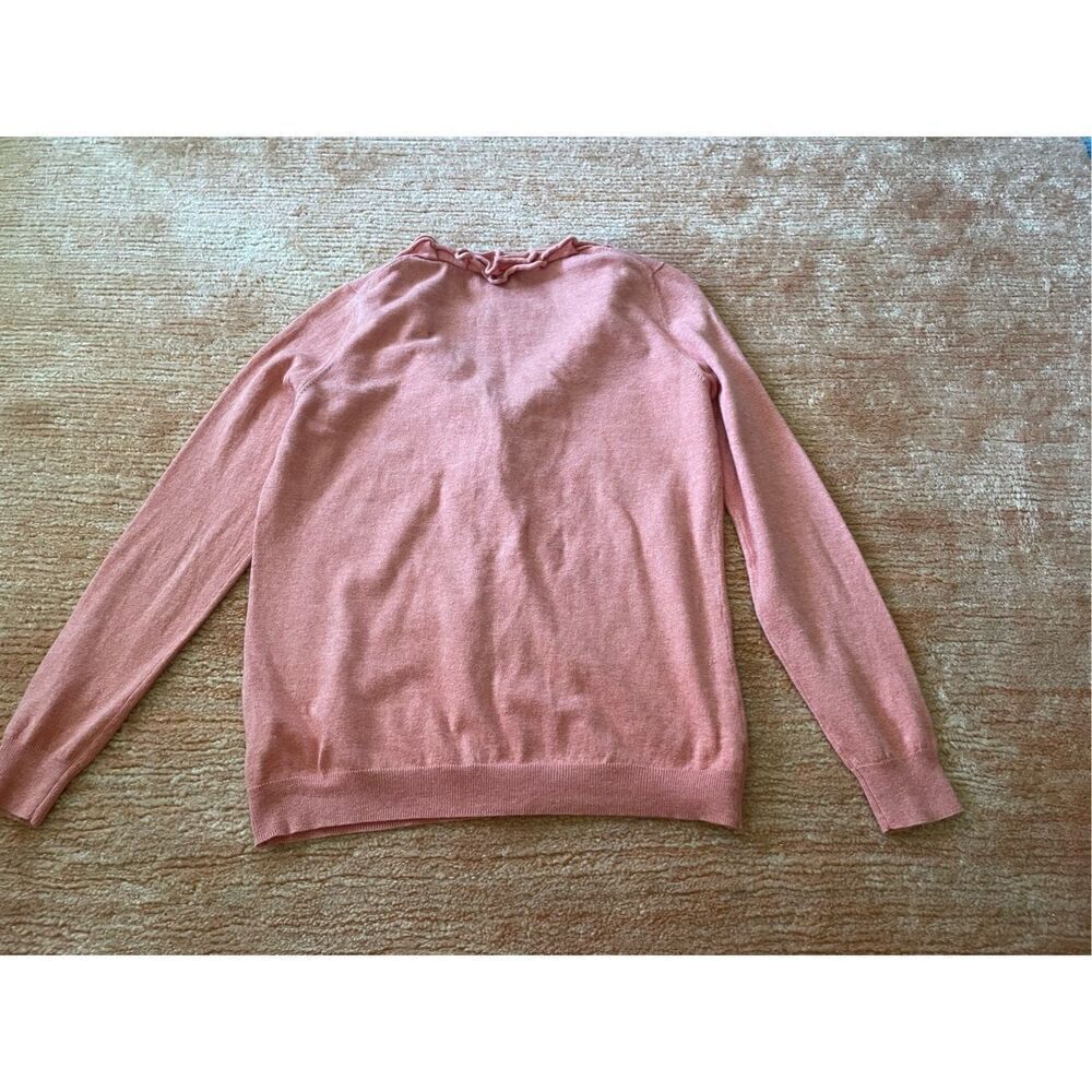 TALBOTS Button Front Ruffle Cardigan Size M - Picture 3 of 7